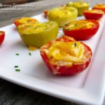 Bacon Asiago Quiche Tomato Cups ~ Sumptuous Spoonfuls #appetizer #recipe