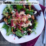 Cranberry Turkey Salad with Goat Cheese & Candied Walnuts ~ Sumptuous Spoonfuls #salad #recipe