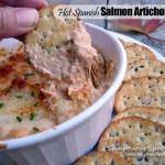 Hot Spanish Salmon Artichoke Dip ~ Sumptuous Spoonfuls #appetizer #recipe