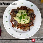 Purple Potato Latkes with Avocado Artichoke Dipping Sauce ~ Sumptuous Spoonfuls #potato #pancake #recipe