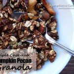 Triple Chocolate Pumpkin Pecan Granola ~ Sumptuous Spoonfuls #granola #recipe