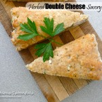 Herbed Double Cheese Savory Scones ~ Sumptuous Spoonfuls #savory #scone #recipe