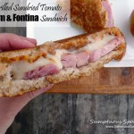 Grilled Sundried Tomato Ham & Fontina Cheese Sandwich ~ Sumptuous Spoonfuls #sandwich #recipe