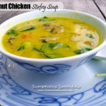 Coconut Chicken Stirfry Soup ~ Sumptuous Spoonfuls #soup #recipe