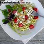 Creamy Cucumber Avocado Pasta Sauce ~ super simple sauce that tastes like summer! from Sumptuous Spoonfuls