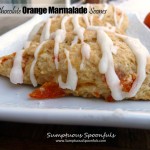 White Chocolate Orange Marmalade Scones ~ Sumptuous Spoonfuls #scones #recipe