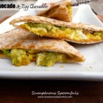 Bacon, Avocado & Egg Quesadilla ~ Sumptuous Spoonfuls #breakfast #recipe