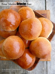 Bread Machine Brioche Buns ~ Sumptuous Spoonfuls #yeast #bread #recipe