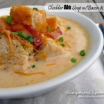 Cheddar Ale Soup with Bacon & Croutons ~ Sumptuous Spoonfuls #beer #cheese #soup #recipe
