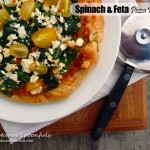 Spinach & Feta Pizza Romesco ~ Sumptuous Spoonfuls #healthy #pizza #recipe