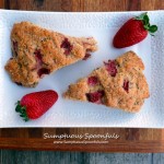 Strawberry Poppy Seed Scones~ Sumptuous Spoonfuls #wholewheat #scones #recipe
