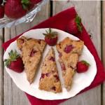 Strawberry Ginger Oat Scones ~ Sumptuous Spoonfuls #healthy #scone #recipe