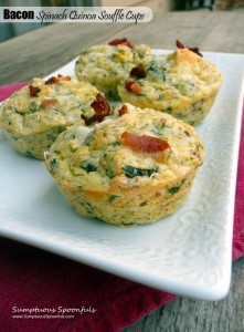 Bacon Spinach Quinoa Souffle Cups | Sumptuous Spoonfuls