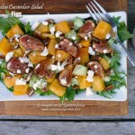 Watermelon Cucumber Salad with Balsamic Roasted Figs, Goat Cheese & Pecans ~ Sumptuous Spoonfuls #watermelon #fig #salad #recipe