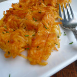 Cheddar Chive Waffle Hash Browns ~ Sumptuous Spoonfuls #perfectly #crispy #easy #hashbrowns #recipe
