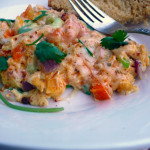 Cheesy Chipotle Scrambled Eggs ~ Sumptuous Spoonfuls #spicy #fast #breakfast #recipe