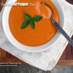 Creamy Roasted Red Pepper Soup ~ Sumptuous Spoonfuls #redpepper #soup #recipe