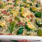 Turkey Quinoa Brussel Sprout Casserole with Mushrooms, Smoked Gouda & Bacon ~ Sumptuous Spoonfuls #comfortfood #leftovers #recipe