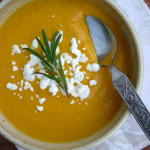 Creamy Rosemary Sage Pumpkin Soup ~ Sumptuous Spoonfuls #creamy #savory #pumpkin #soup #recipe