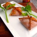 Baked Buffalo Chicken Wontons ~ Sumptuous Spoonfuls #buffalochicken #appetizer #recipe