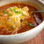 Beefy Taco Soup ~ Sumptuous Spoonfuls #beef #taco #Mexican #soup #recipe