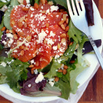 Candied Ginger Orange Salad with Feta, Pinons & a Maple Orange Ginger Yogurt Dressing