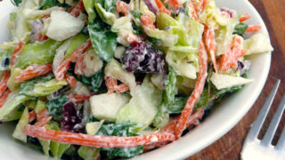 Basil Blue Cheese Coleslaw with Dried Cranberries & Greek Yogurt