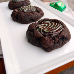 Mint Chocolate Mocha Fudge Cookies ~ Sumptuous Spoonfuls #decadent #lowfat #chocolate #mint #cookie #recipe