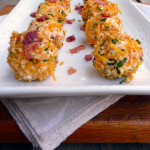 Bacon Cheddar Chive Cheeseballs ~ Sumptuous Spoonfuls #appetizer #snack #party #recipe