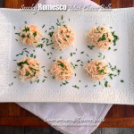 Smoky Romesco Mini Cheese Balls ~ Sumptuous Spoonfuls #redpepper #spicy #cheeseball #appetizer #recipe