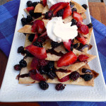 Mixed Berry Dessert Nachos ~ Sumptuous Spoonfuls #redwhite&blue #easy #dessert #recipe