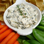 Skinny Greek Yogurt Spinach Artichoke Dip ~ Sumptuous Spoonfuls #healthy #hummus #GreekYogurt #SpinDip