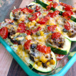 Zucchini Taco Boats ~ Sumptuous Spoonfuls #healthy #Mexican #food #recipe #recipe