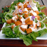 Minted Cantaloupe Chicken Salad with Minted Yogurt Dressing ~ Sumptuous Spoonfuls #summer #melon #salad #recipe