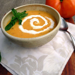 Sriracha Parmesan Heirloom Tomato Soup ~ Sumptuous Spoonfuls #tomato #soup #recipe