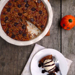 Pumpkin Chocolate Chip Oatmeal Pie ~ Sumptuous Spoonfuls #dessert for #breakfast #recipe #Choctoberfest with Imperial Sugar