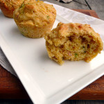 Bacon Cheddar Jalapeno Corn Muffins ~ Sumptuous Spoonfuls #easy #cornbread #muffin #recipe w #glutenfree option