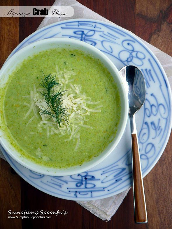 Asparagus Crab Bisque ~ Sumptuous Spoonfuls #easy #healthy #soup #recipe