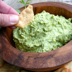 Cilantro Avocado Sweet Pea Dip ~ Sumptuous Spoonfuls #easy #green #healthy #dip #recipe #StPatricksDay