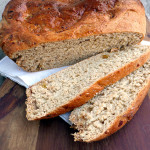Irish Barmbrack Bread with tea-soaked raisins ~ Sumptuous Spoonfuls #wholewheat #irish #yeast #breadmachine #recipe