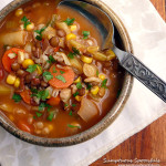 Barley Lentil Harissa Veggie Stew ~ Sumptuous Spoonfuls #vegetable #stew #recipe #glutenfree #vegetarian