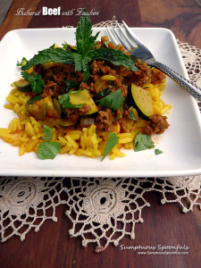 Baharat Beef with Zucchini ~ Sumptuous Spoonfuls #easy #groundbeef #recipe