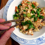 Mushroom Cauliflower Fried Rice ~ Sumptuous Spoonfuls #healthy #cauliflower #friedrice #recipe