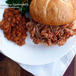 Slow Cooker Spiced Pulled Pork in Wine ~ Sumptuous Spoonfuls #pulledpork #crockpot #recipe