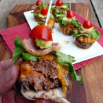 Bacon Chipotle Cheeseburger Stuffed Mushrooms ~ Sumptuous Spoonfuls ‪#‎burgermonth‬ #girlcarnivore #burger #mushroom #recipe