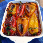 Spinach Ricotta Stuffed Peppers ~ Sumptuous Spoonfuls #healthy #cheese #stuffed #peppers #recipe