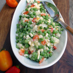 White Cheddar Green Pea Salad ~ Sumptuous Spoonfuls #easy #potluck #salad #recipe