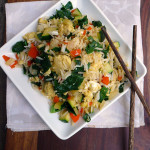 Zucchini Kale Fried Rice ~ Sumptuous Spoonfuls #healthy #Asian #zucchini #friedrice #recipe