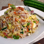 Bacon Mushroom Zucchini Fried Rice ~ Sumptuous Spoonfuls #bacon #zucchini #friedrice #recipe