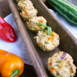 Sweet Pepper Asiago Zucchini Tots ~ Sumptuous Spoonfuls #zucchini #recipe